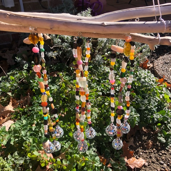 Handmade Upcycled Mini Disco Ball Beaded Sun Catcher - Picture 6 of 7